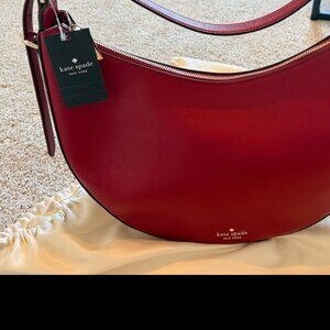 Kate Spade Pebbled Leather Nova Large Shoulder Bag - Red Jam